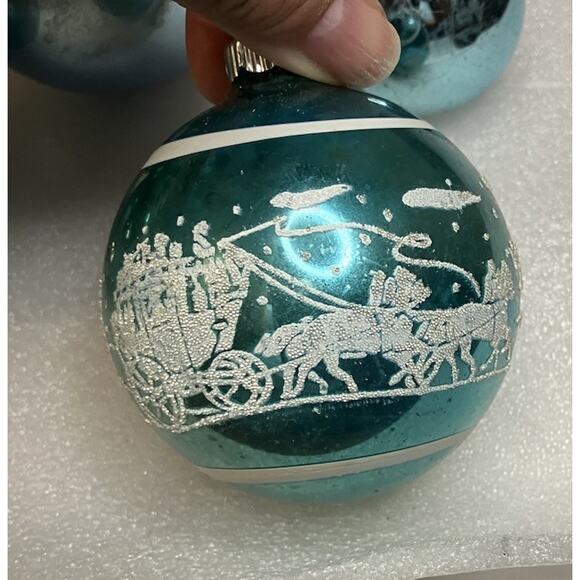 VTG SHINY BRITE Blue Stencil Stagecoach & Naivety Lot X4 - Picture 4 of 12